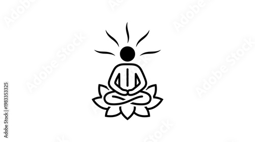 Meditating Figure in Lotus Position with Energy