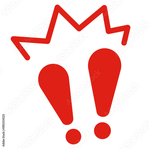 カワイイびっくりマーク。赤色。