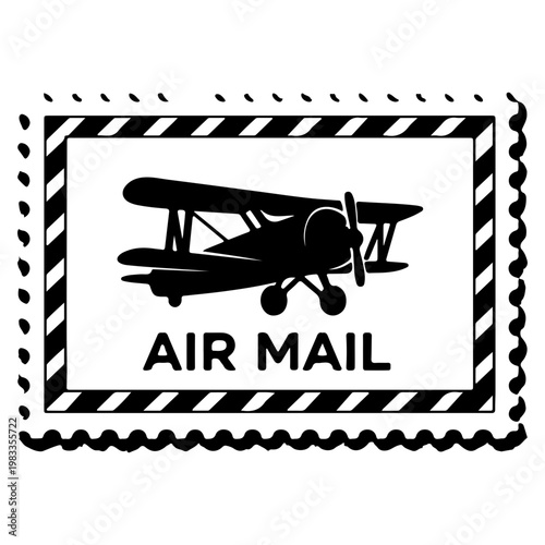 postage stamp with airplane