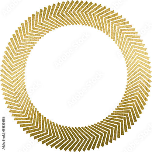 Large gold circular wreath texture with a transparent background