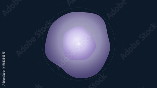 Abstract Glowing Purple Organic Cell Shape on Dark Background