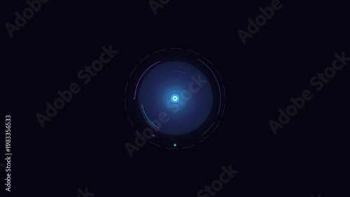 Abstract Futuristic Blue Glowing Circle HUD Interface Element