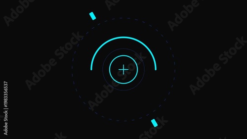 Futuristic Neon HUD Target Scope Interface Element