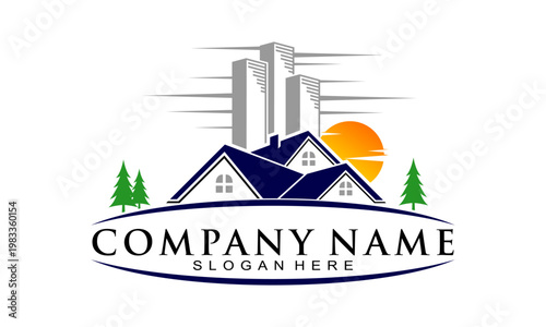 Real estate logo design vector