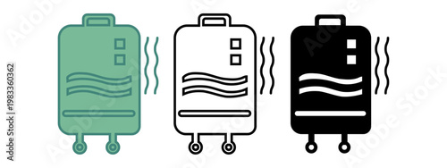 Water Heater Geyser Icon Set. style silhouette, line art , two tone icon