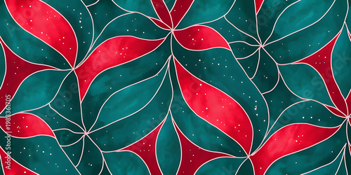 abstract geometrical seamless pattern. hand painted green ornament on white background. monochrome watercolor texture. print for packaging paper, fabric, wrapping gifts, scrapbooking wallpaper 