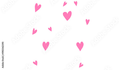 set of pink hearts valentines day 
