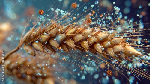 Wallpaper Mural Detailed Visualization of Wheat Plant Nutrient Molecules Under Microscope for Scientific Study and Analysis Torontodigital.ca