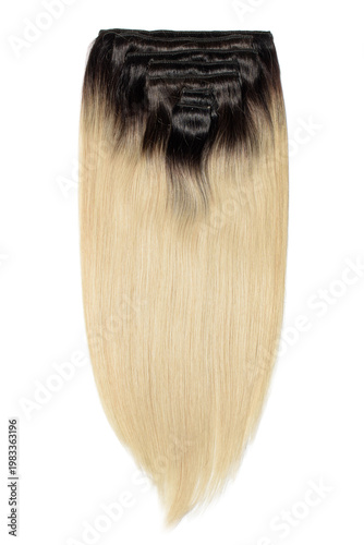 clip in straight brown to blonde ombre human hair extensions