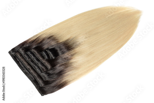 clip in straight brown to blonde ombre human hair extensions