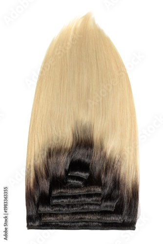 clip in straight brown to blonde ombre human hair extensions