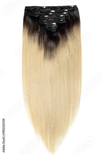 clip in straight brown to blonde ombre human hair extensions