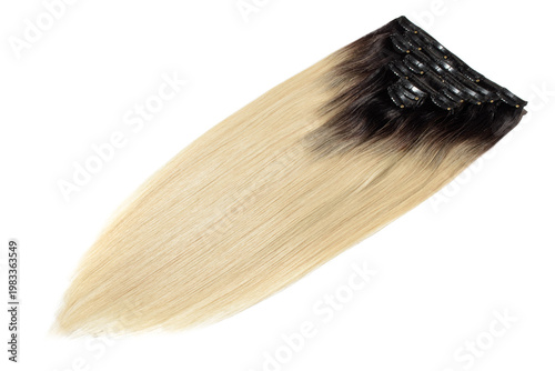 clip in straight brown to blonde ombre human hair extensions