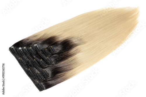 clip in straight brown to blonde ombre human hair extensions