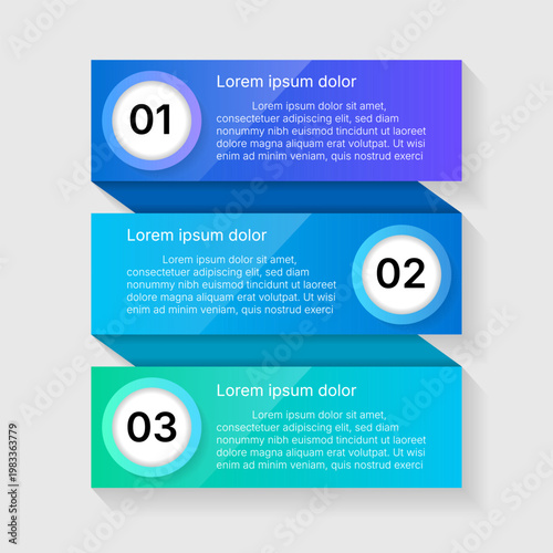 Modern gradient infographic template with numbered steps layout design