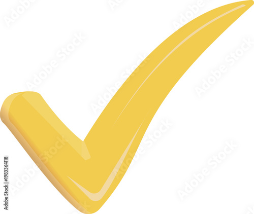 Yellow 3d check mark icon