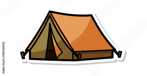 Camping tent illustration against black background