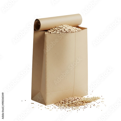 Eco Friendly Paper Bag Filled with Grain or Seeds for Food Storage and Freshness