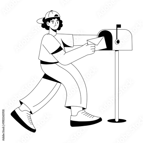A glyph style illustration showing po box 
