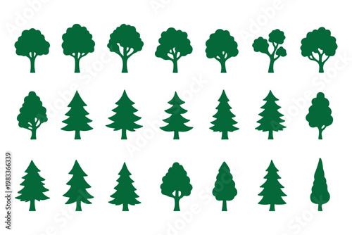 tree silhouettes on white background volume 
