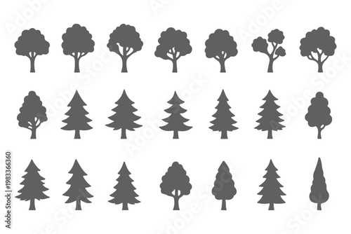 tree simple silhouettes file eps 10 