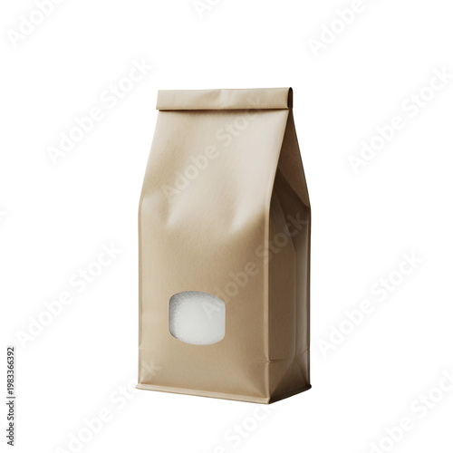 Simple Kraft Paper Coffee Bag with Clear Window for Packaging and Branding