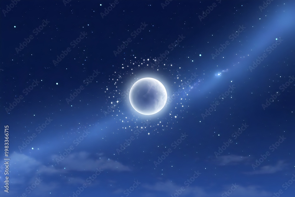 Fototapeta premium moon in starry night sky background