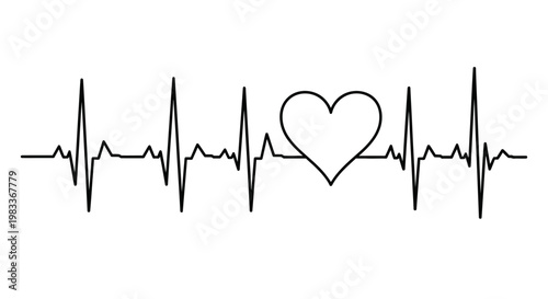 Heartbeat line representing vital signs and medical health concept