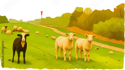 Schafe auf dem Elbdeich