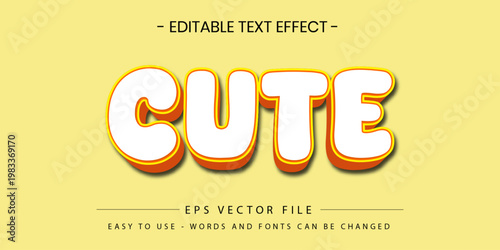 Cute White and Orange 3D Text Style