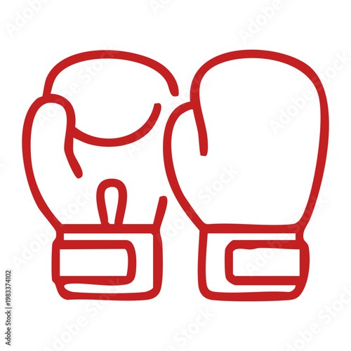 Minimalist Red Boxing Gloves Icon