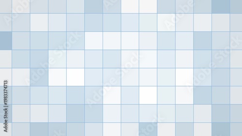 White blue simple abstract square background with grid, geometric animation