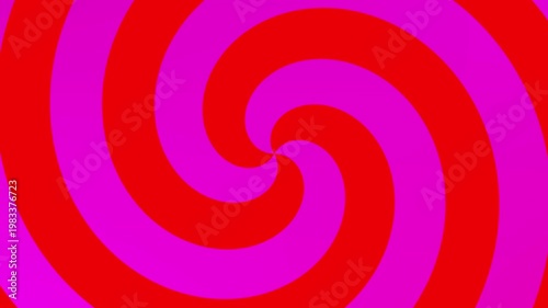 Pink and red simple hypnotic spiral background, geometric animation