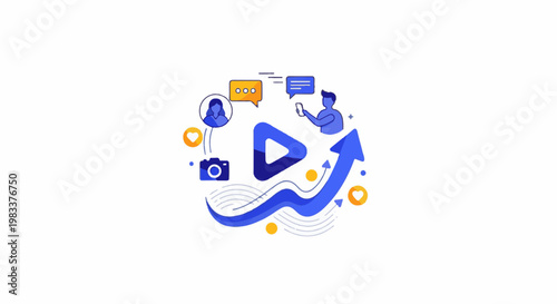 Digital content creation and engagement with growth indicators