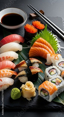 Exquisite Sushi Platter - A Culinary Journey of Japanese Delights.