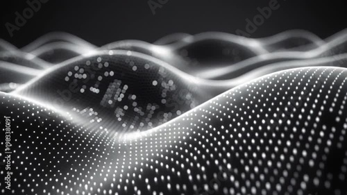 Wallpaper Mural Intricate curved patterns light dots form abstract, mesmerizing landscape, conveying dynamic movement layered depth within dark, artistic environment, characteristic innovative visual design elements Torontodigital.ca