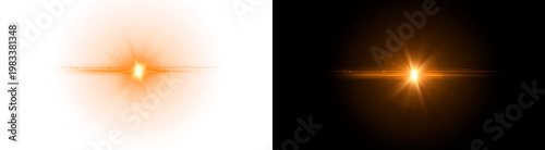 Konstfotografi PNG image of A bright golden anamorphic lens flare effect creates a vibrant glow