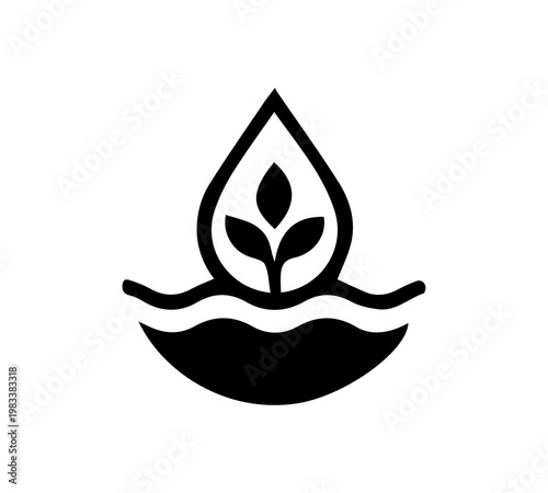 Pure Water Drop Leaf Concept