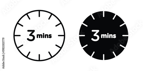 3 minutes icon vectors set. vector icon for web design