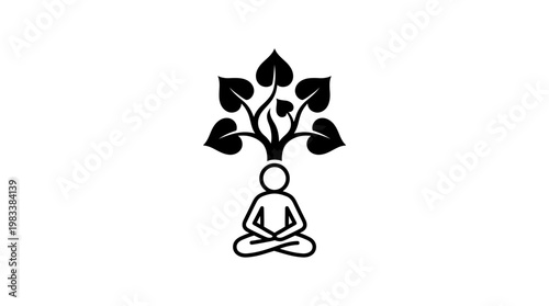 Meditation Icon Concept of Mindfulness and Enlightenment