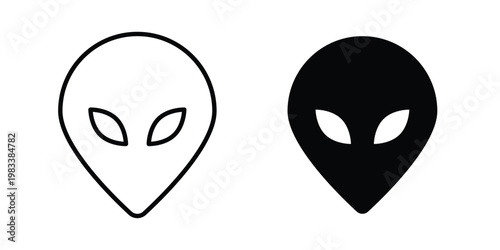 Alien icon vectors set. vector icon for web design
