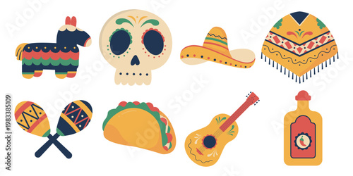 Set of Cinco De Mayo Illustration