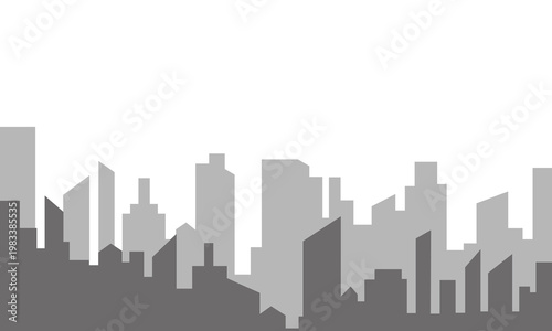 Silhouette of the cartoon city on shadow background. Urban vector symbol . Vector Illustration .EPS 10 .