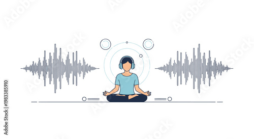 Meditation and mindfulness with sound waves.