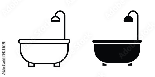 Bathtub icon vectors set. vector icon for web design
