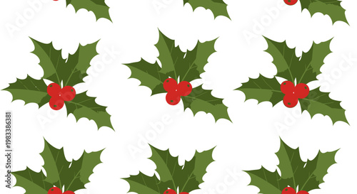 Holly berries pattern a festive and traditional christmas design
