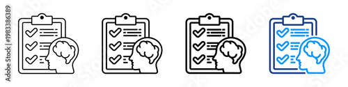 Personality Test Icon Different Style Outline Collection Set.