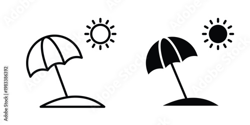 Beach icon vectors set. vector icon for web design