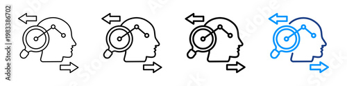 Behavior Analysis Icon Different Style Outline Collection Set.