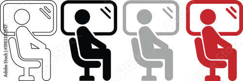 Person sitting watching television illustration vector.